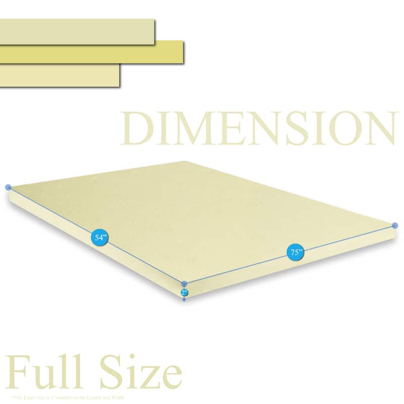 ONETAN 2-Inch High Density Foam Mattress Toppers,Add Comfort To Mattress - Full