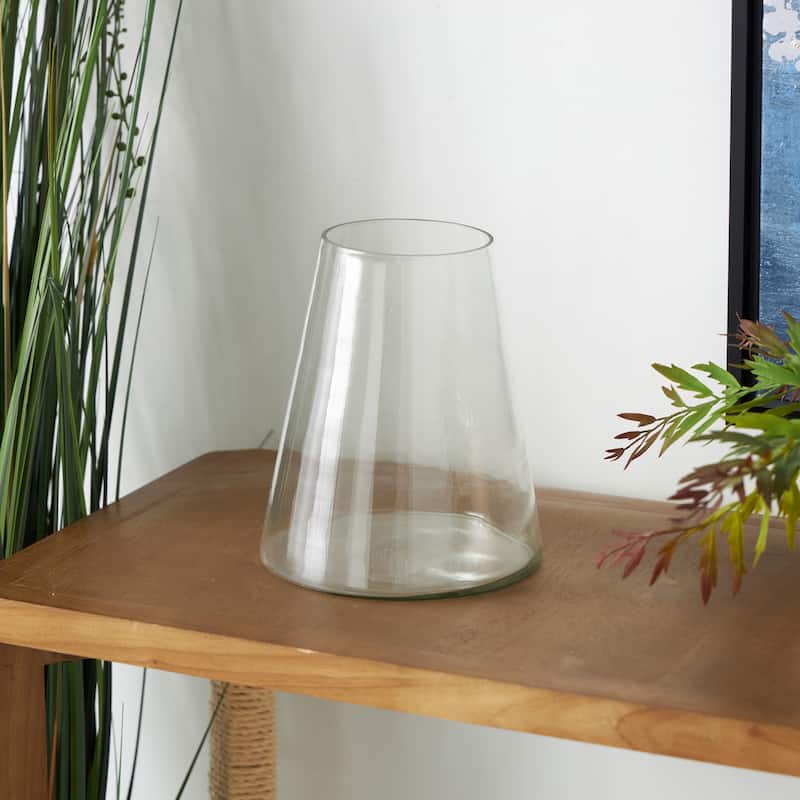 Glass Cone Shaped Vase - Clear - Roche River Decor