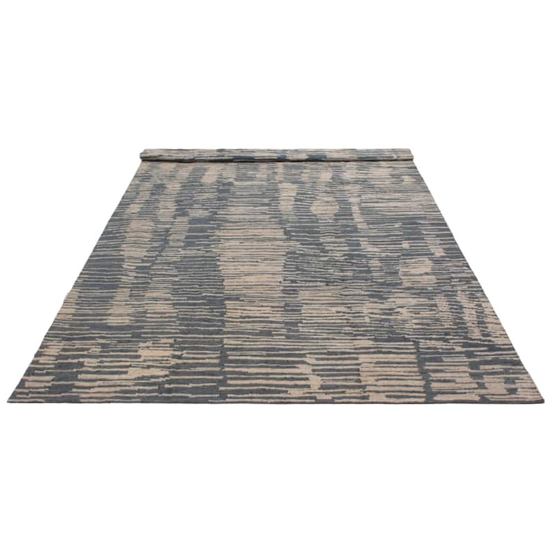 ECARPETGALLERY Hand-knotted Tangier Grey Wool Rug - 9'10 x 13'8