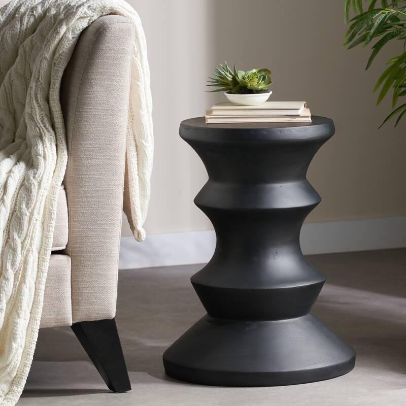 Eureka Outdoor Side Table, by Christopher Knight Home - Black