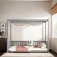 preview thumbnail 1 of 29, Full Size Canopy Frame Floor Bed with Fence,Guardrails