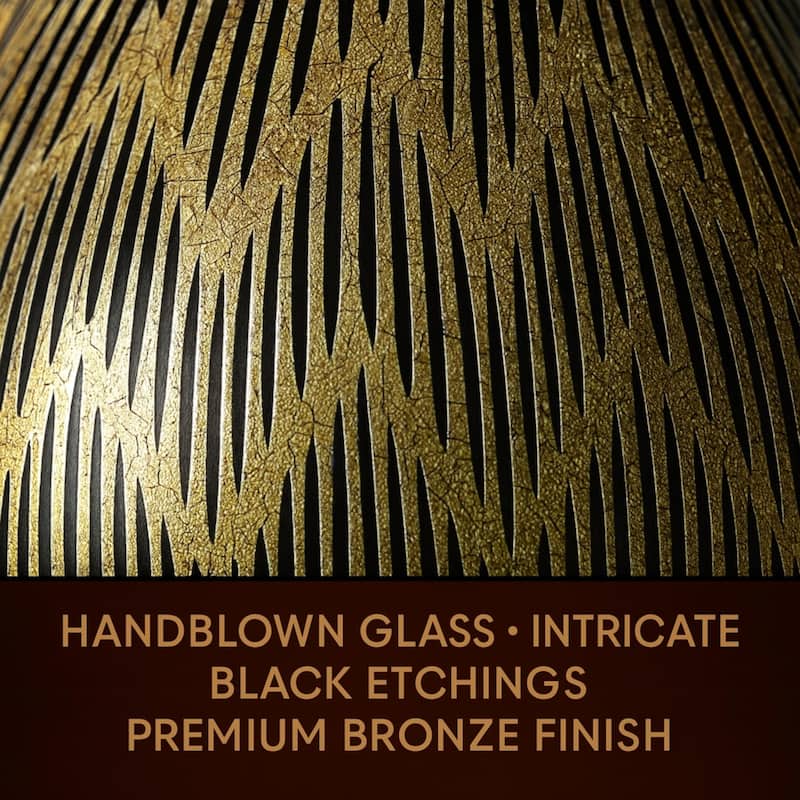 Aria Home Bronze Handblown Glass Set of 2 Modern Decorative Table Vases