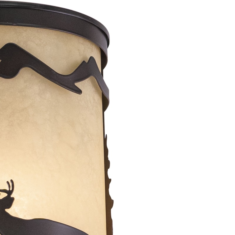 Wall Sconce - Bronze Deer Tree Flush Mount Indoor Outdoor Lighting - 5