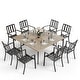 preview thumbnail 53 of 54, MAISON ARTS 9-Piece Patio Dining Set, 60 Inch Square Metal Table and 8 Metal Dining Chairs