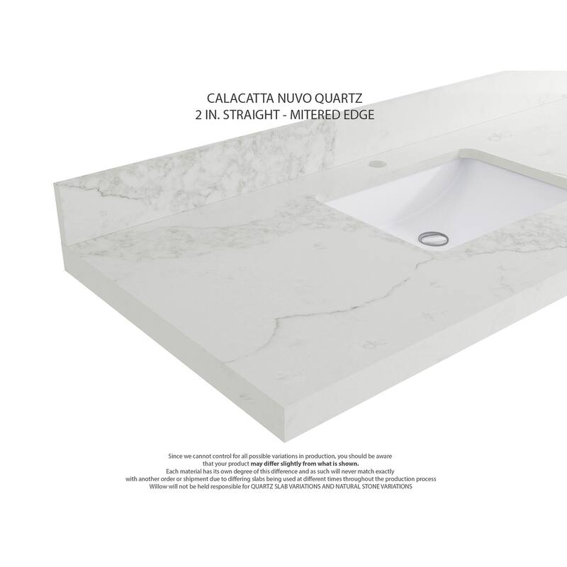 Willow Collections 36 x 22 Charlotte D Right Offset Sink Bathroom Vanity with Countertop