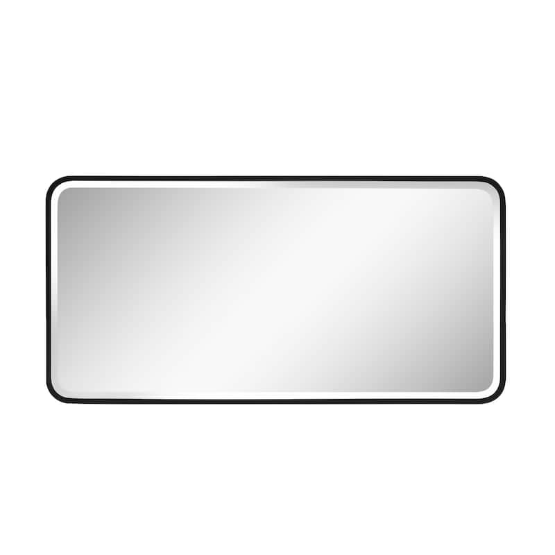Aluminum Frame Beveled Glass Bathroom Wall Mirror with Round Corner