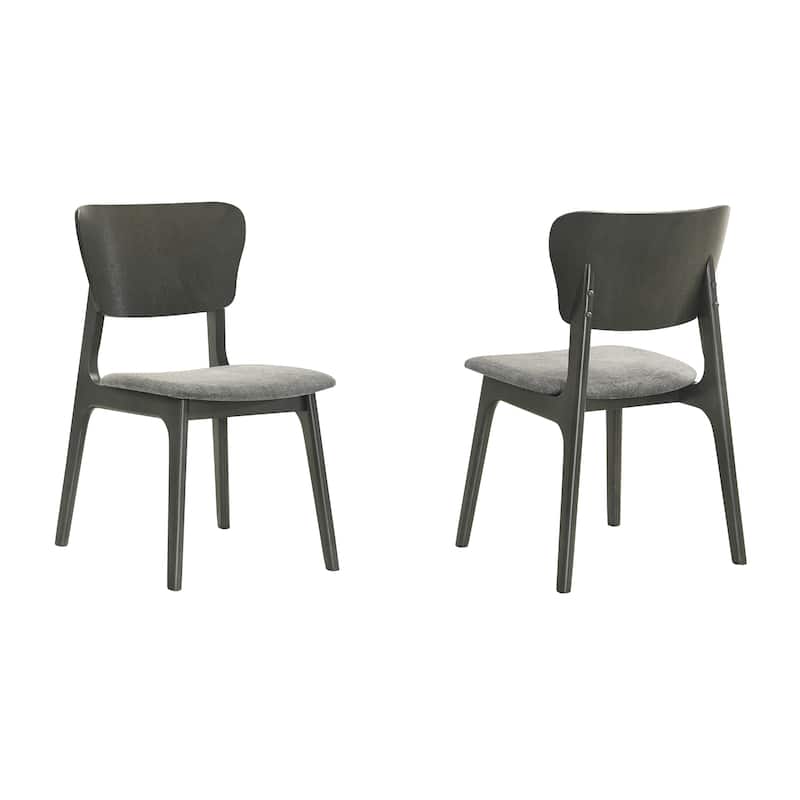 Kalia Mid-Century Modern Upholstered Wood Dining Chairs - Set of 2