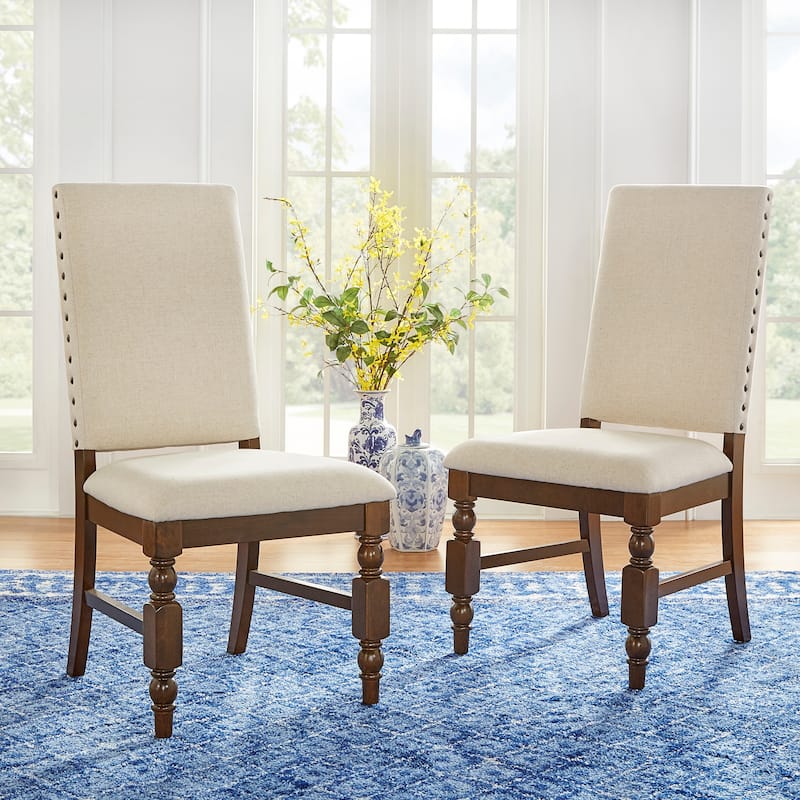 Lubeck Nailhead Upholstered Dining Chairs (Set of 2)