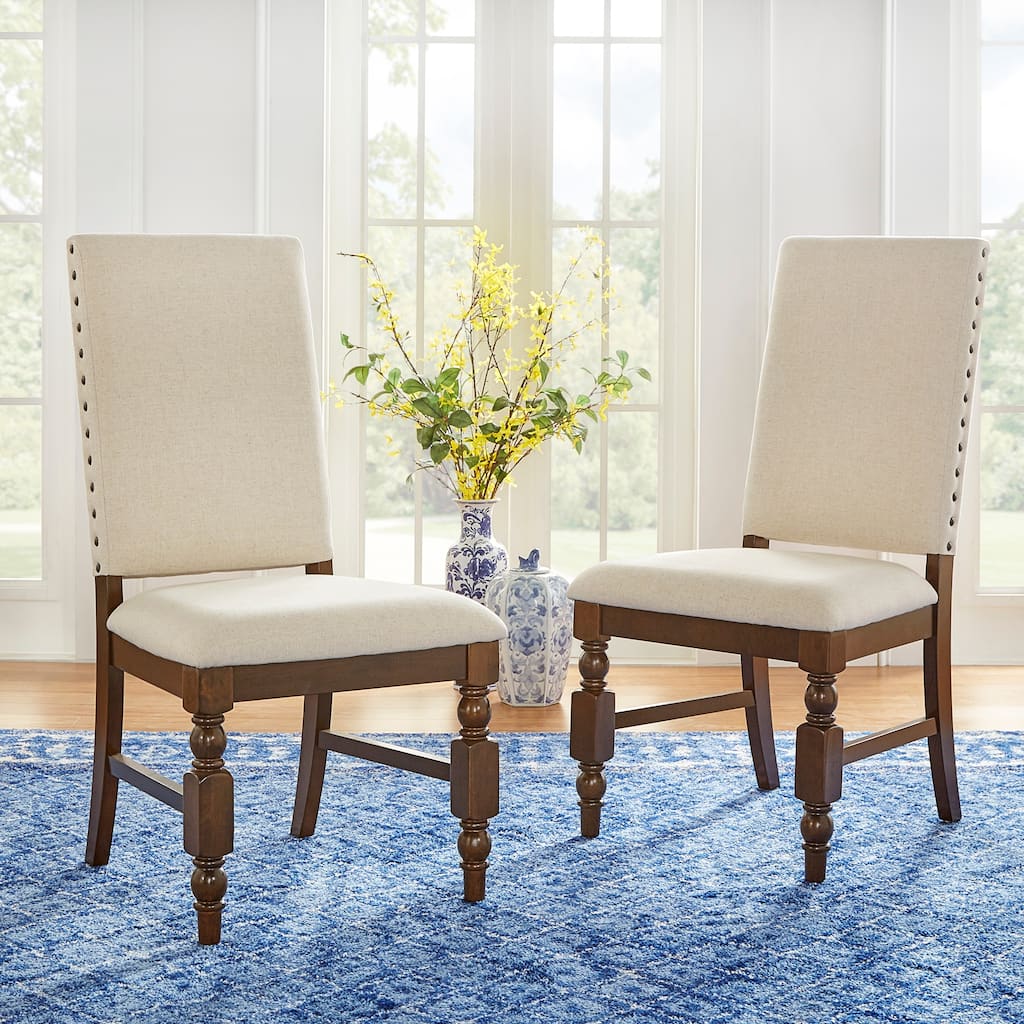 Lubeck Nailhead Upholstered Dining Chairs (Set of 2)