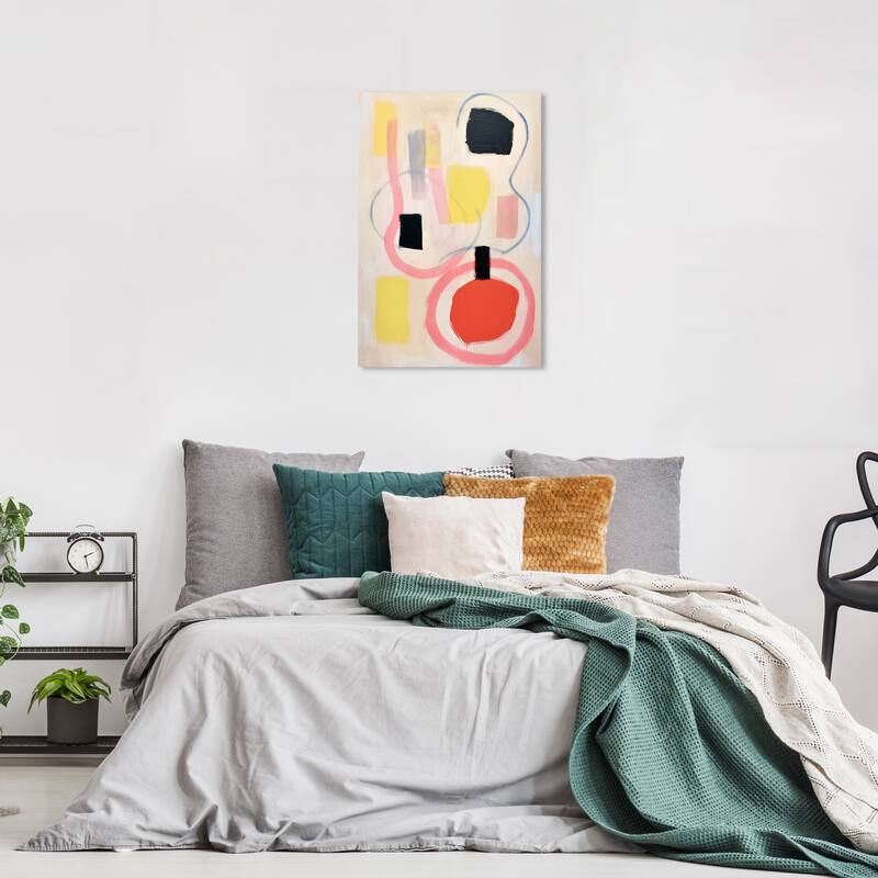Wynwood Studio Canvas Abstract Lollipops for Birthday Party Red and Light Red Modern & Contemporary Wall Art Canvas Print - 24 x 16