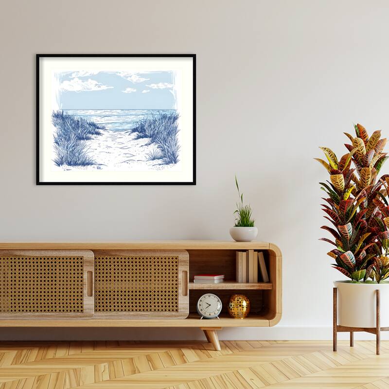 Beach Walk by Jolly and Dash Wood Framed Wall Art Print