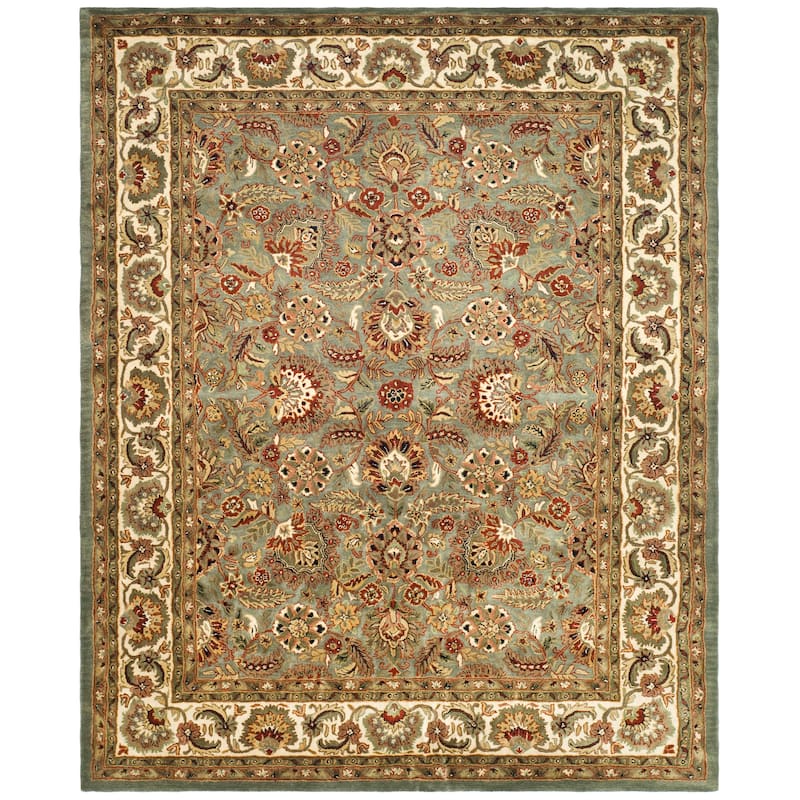 SAFAVIEH Handmade Classic Juliya Traditional Oriental Wool Rug - 7'6" x 9'6" - Celadon/Ivory