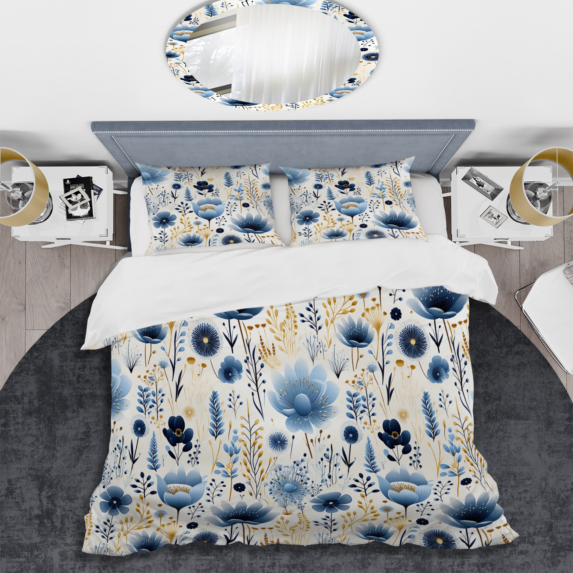 Blue and white shams shop