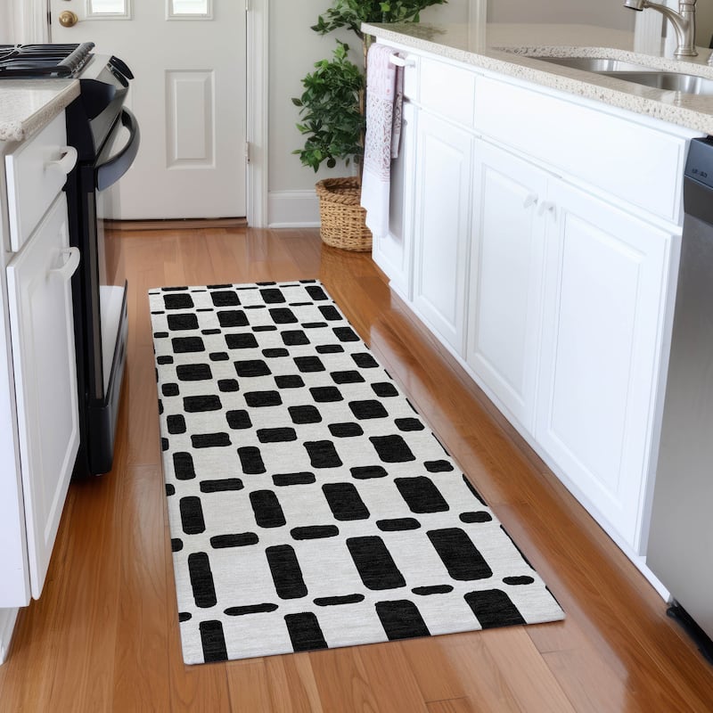 Premium Washable Super Soft Modern Hope Mayfield Rug - Black - 2'3" x 7'6"