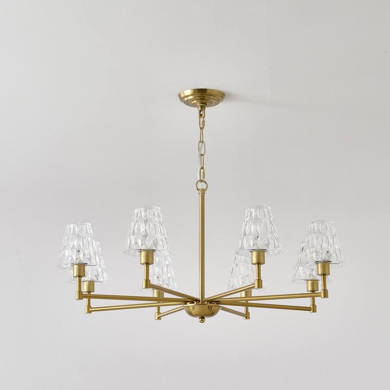 Mid-Century Modern Chandelier Farmhouse Modern Glam Gold Glass Chandelier