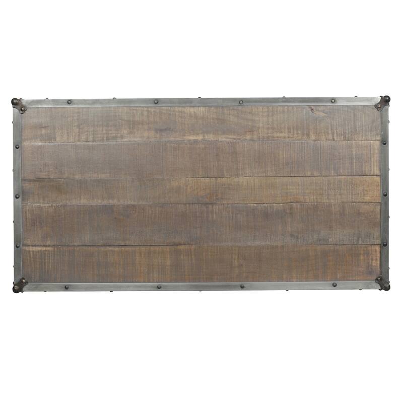 ExBrite Solid Wood End Table Gray Wash Finish