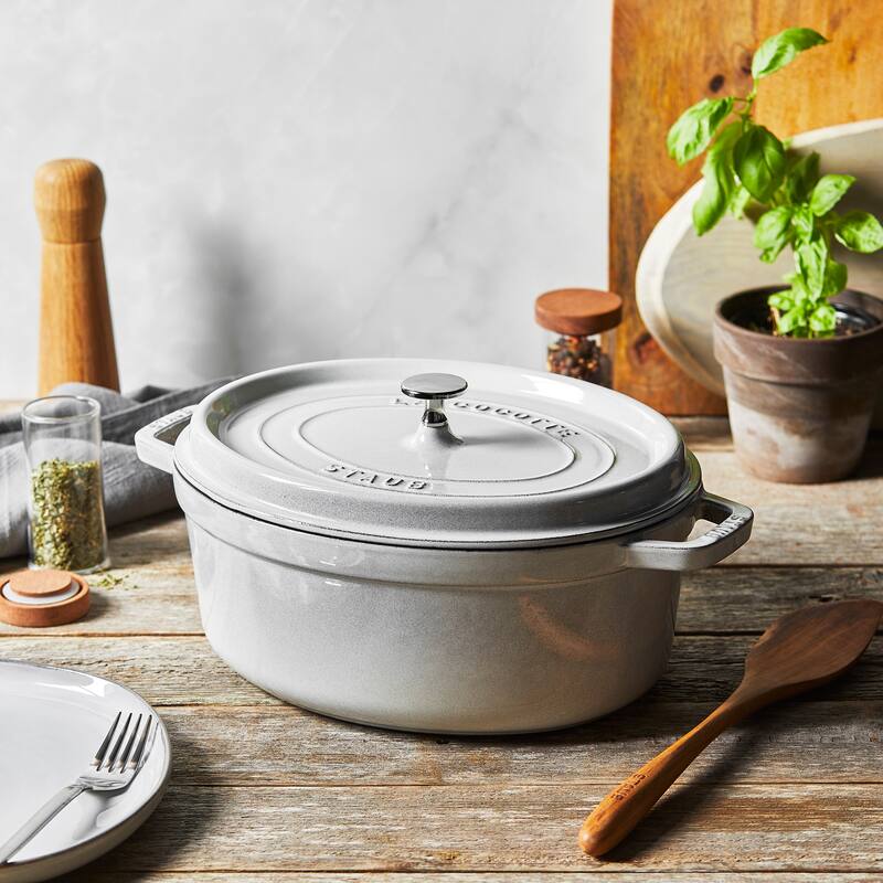 STAUB Cast Iron Oval Cocotte, Dutch Oven, 5.75-quart, serves 5-6, Made in France - 5.75-qt