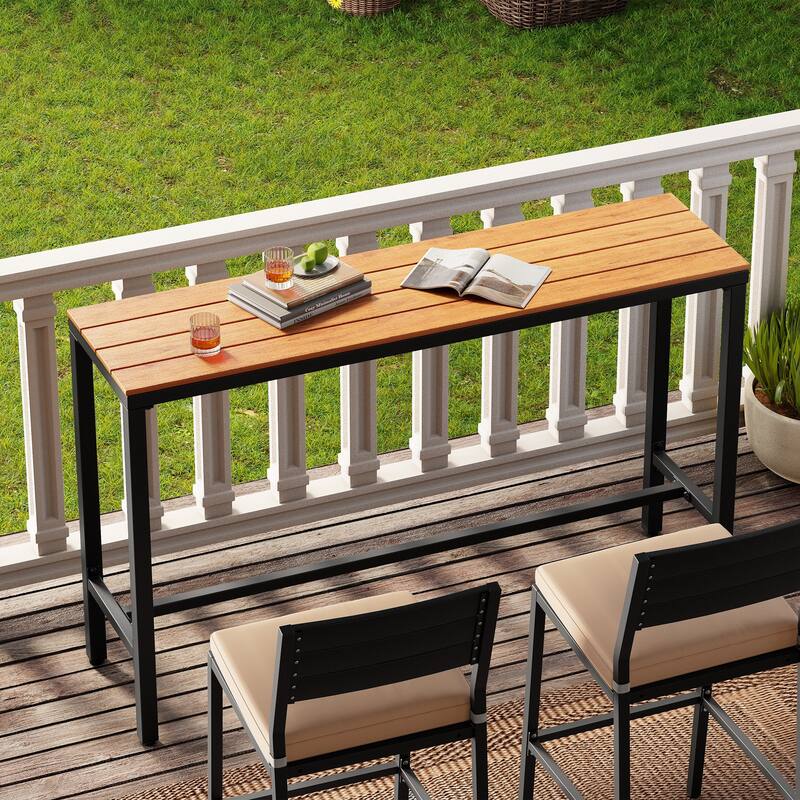 Crestlive Products Patio Outdoor Bar Table Rectangle Pub Table