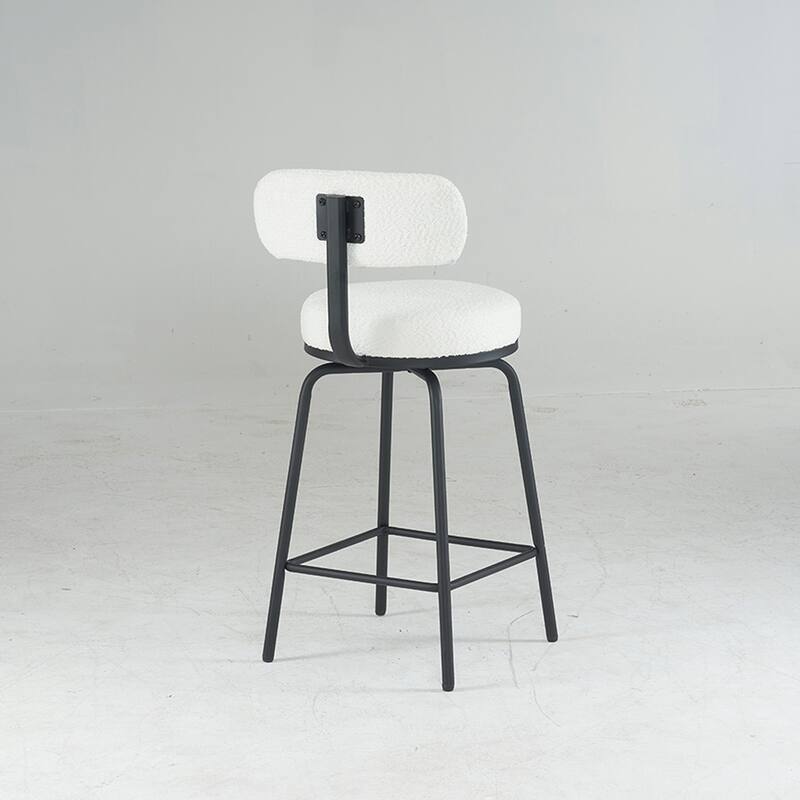 2PCS Boucle Swivel Bar Stools