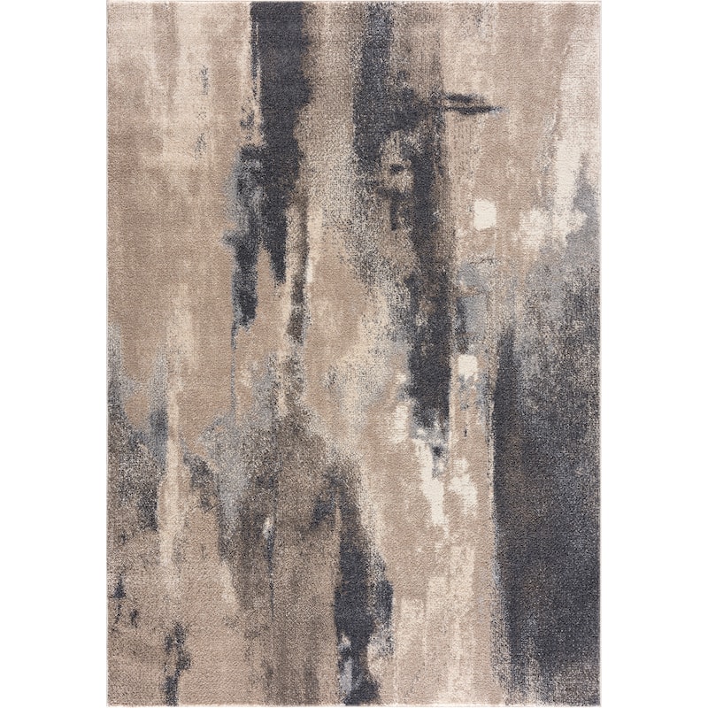 Abani Rugs Sahara SAH120A Wall of Sand Beige Dark Brown Area Rug