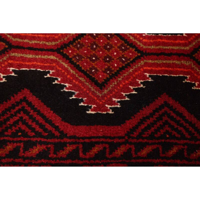 ECARPETGALLERY Hand-knotted Teimani Black, Red Wool Rug - 3'5 x 6'2