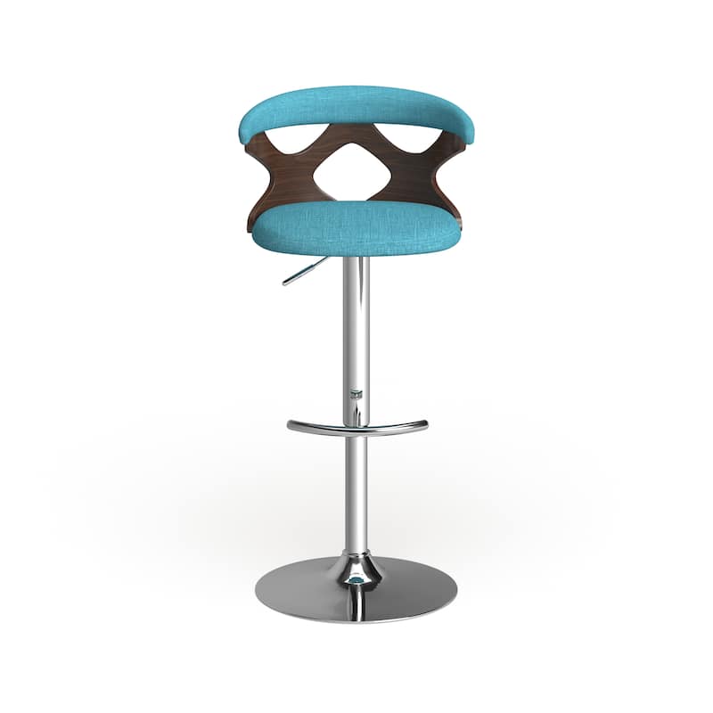 Carson Carrington Viby Walnut Wood Mid Century Modern Adjustable Bar Stool