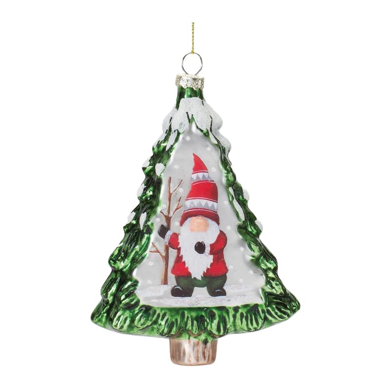 12ct Gnome Pine Tree Christmas Ornaments 5.75"