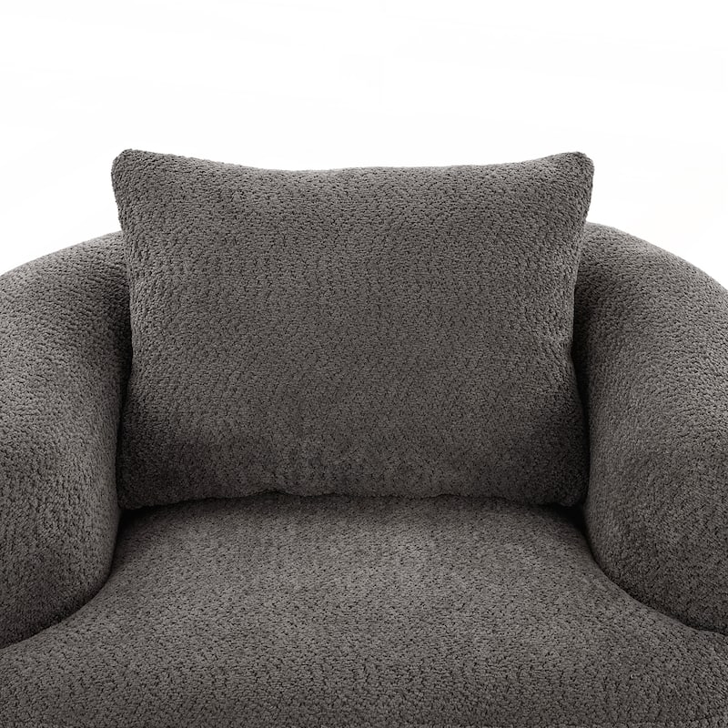 360 Swivel Upholstered Barrel Sofa Chair