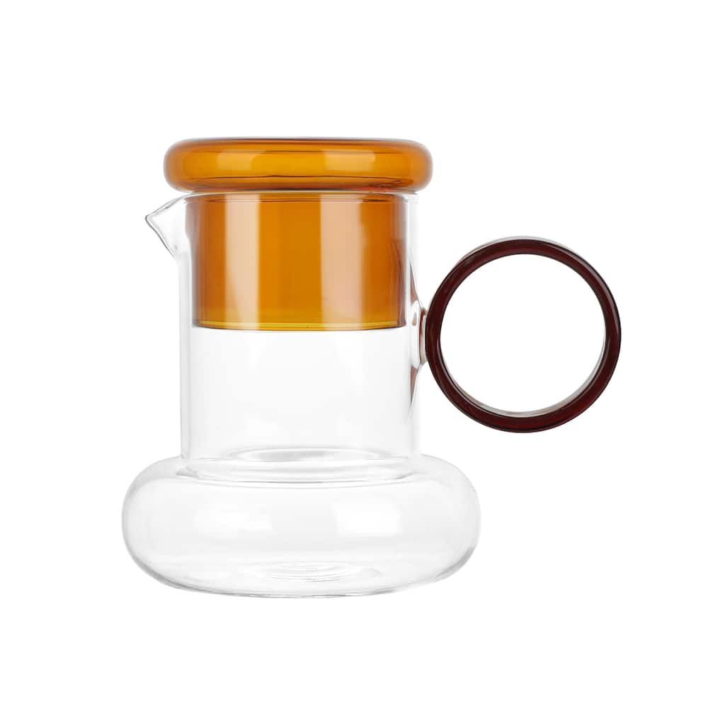 Elle Decor Ring Pitcher Set Carafe and Water Drinking Glass Lid