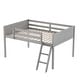 preview thumbnail 9 of 7, Full Size Wood Low Loft Bed with Convertible Ladder, Gray Finish, Safe and Sturdy Design for Optimal Space Utilization