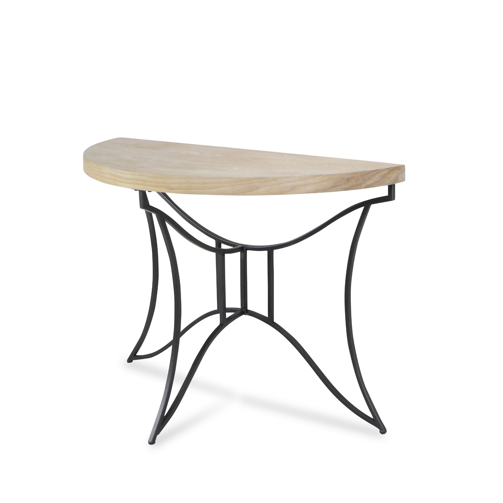 Shop 43 Beige And Black Contemporary Half Round Console Table On Sale Overstock 31319040,Decorating Ideas For Living Room With Corner Fireplace