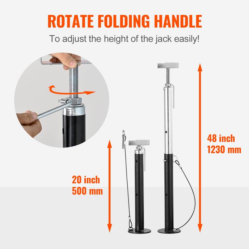 RV Slide Out Support Jacks, 5000 lbs Capacity Each Slide Out Stabilizer, Adjusts from 20"-48" Camper Slide Out Support Jacks