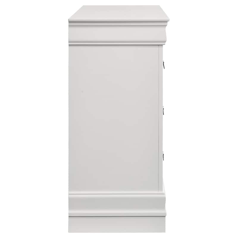 Louis Philippe 6-drawer Dresser and Mirror White