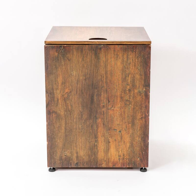 Anmytek Imitation Wood Grain Propane Tank Cover, Rustic Farmhouse Outdoor Patio Heater Tank Enclosure with Hinged Lid