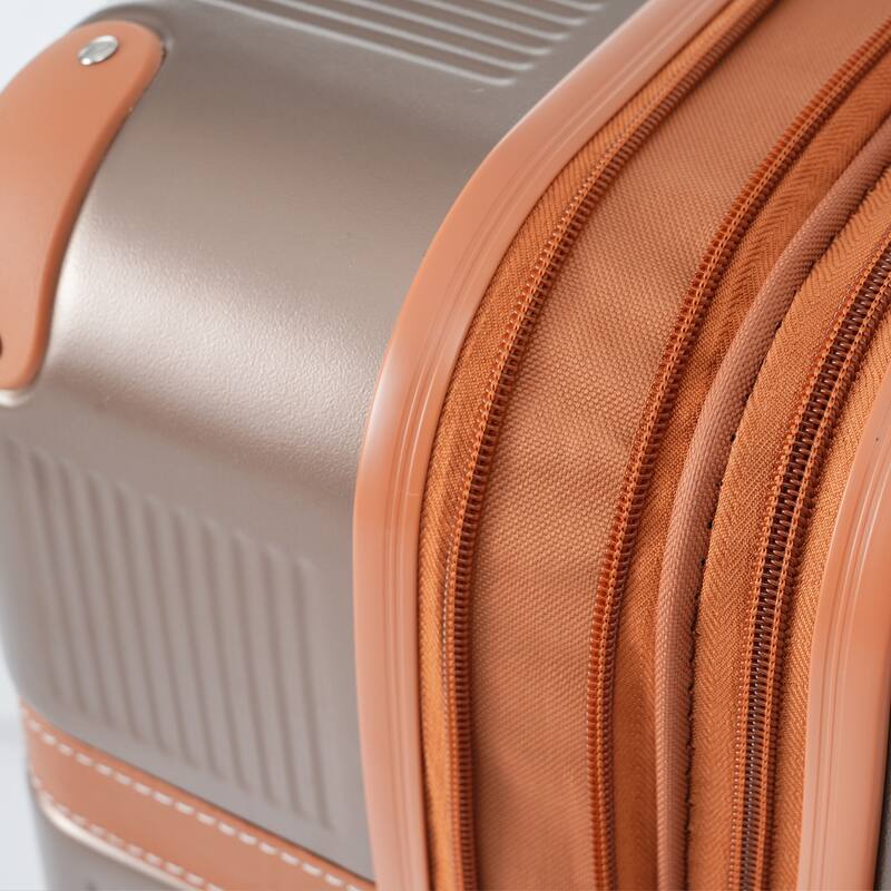 3 Piece Hardside Lightweight Luggage Sets with Double Spinner 8 Wheels and TSA Lock