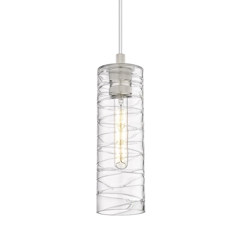 Innovations Lighting 434-1P-13-4 Crown Point Pendant Crown Point 4" - Satin Nickel / Deco Swirl