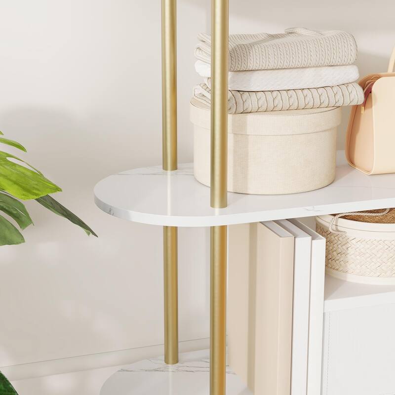 5-Shelf Bookcase, 71" Tall Metal Bookshelf,Modern Open Display Rack with Adjustable
