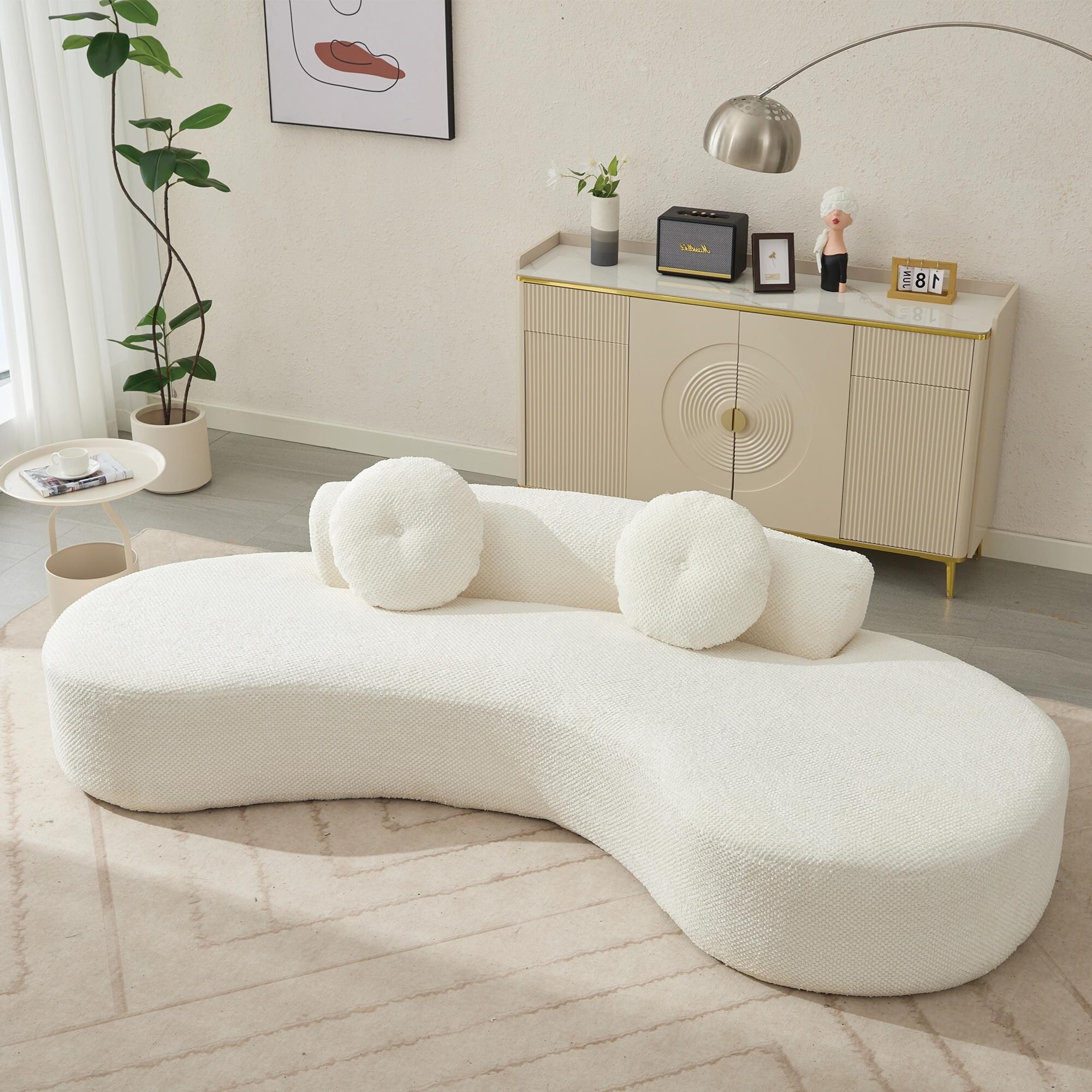 105.5'' Curved Sofa, Modern Minimalist Cloud Couch for 3-4