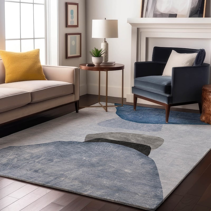 Premium Washable Super Soft Modern Abstract Mayfield Rug - Blue - 8' x 10' - Rectangle