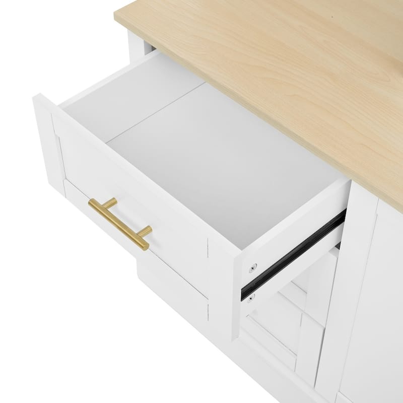 102.3" Farmhouse 4-Piece Entertainment Center Wall Unit with Adjustable Shelves,6 Drawers