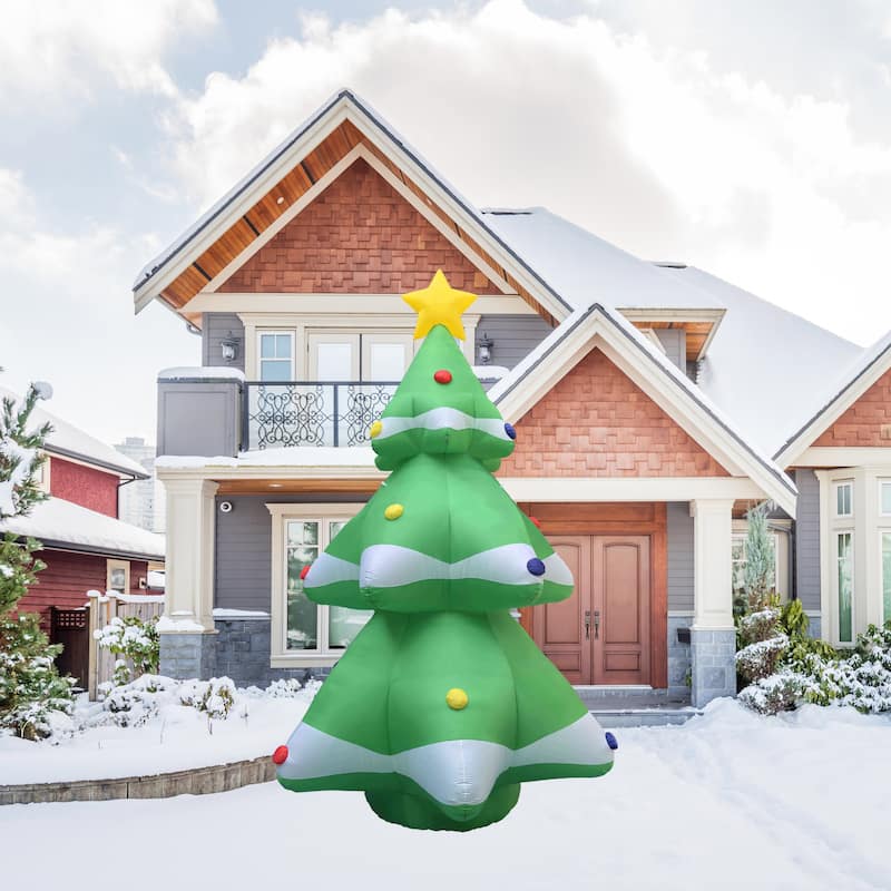 LED Lighted Inflatable Christmas Tree Commercial Outdoor Decoration - 20' - Green