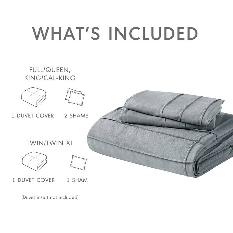 Chelsea Square Evans Pinch Pleated Soft Washed Boho Duvet Cover Set