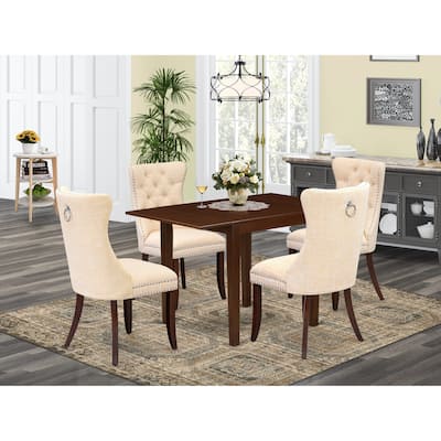 East West Furniture Dinette Set Consists of a Rectangle Dining Table and Padded Chairs, Mahogany (Pieces Options)