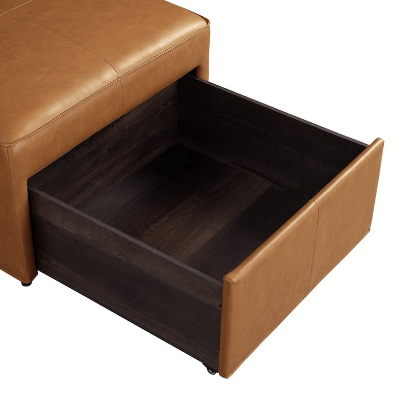 Studio Living Hanson Storage Ottoman in Faux Leather