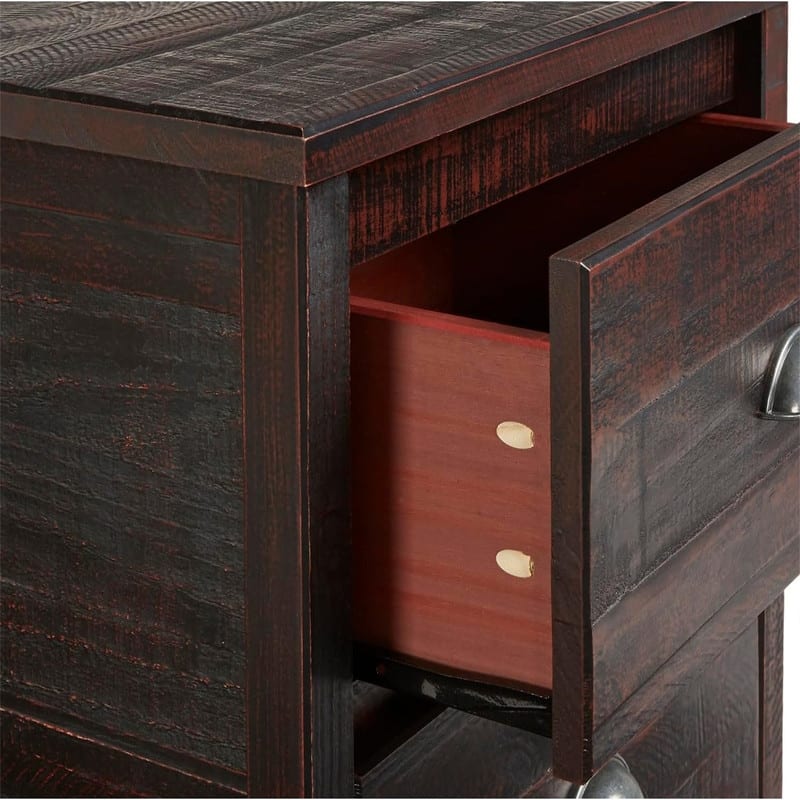Night Stand 2 Drawer Solid Wood