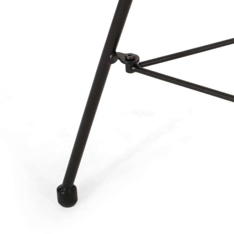 Modern Outdoor Rattan Side Table with Tempered Glass