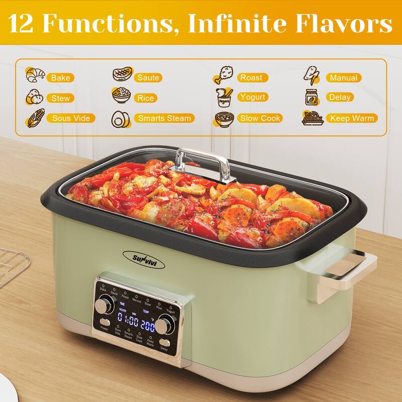 12-in-1 Digital Programmable Slow Cooker, 8 Quart Multi-Cooker
