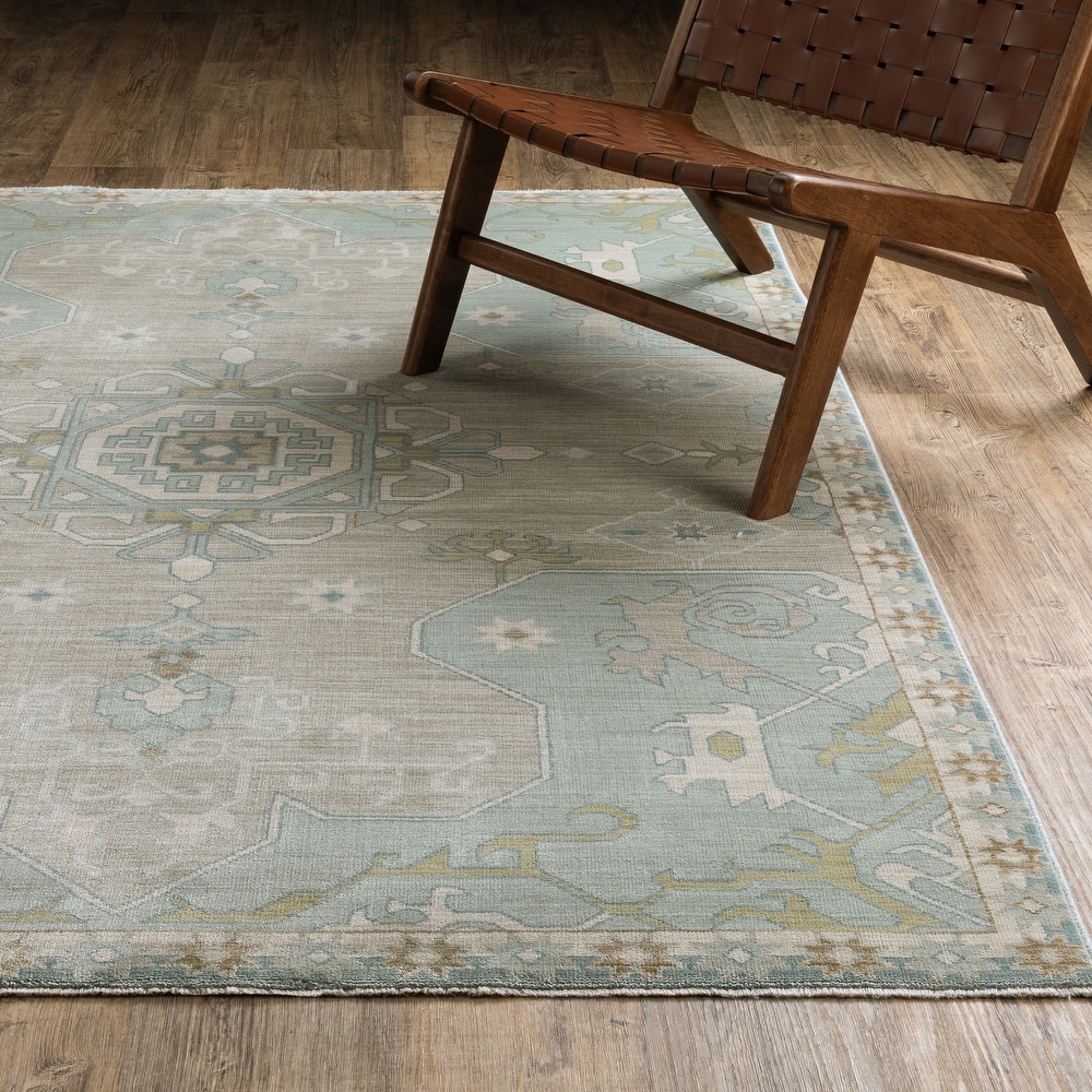 Meadow Bohemian Old World Inspired Grey/ Blue Area Rug