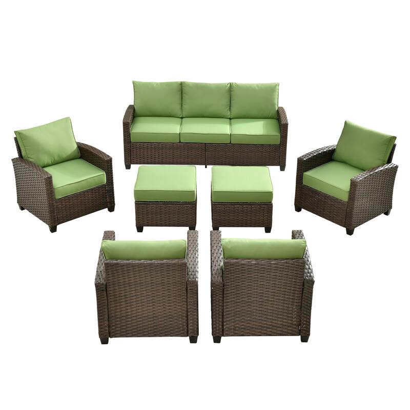XIZZI Outdoor Patio Rattan Wicker Furniture Conversation Set