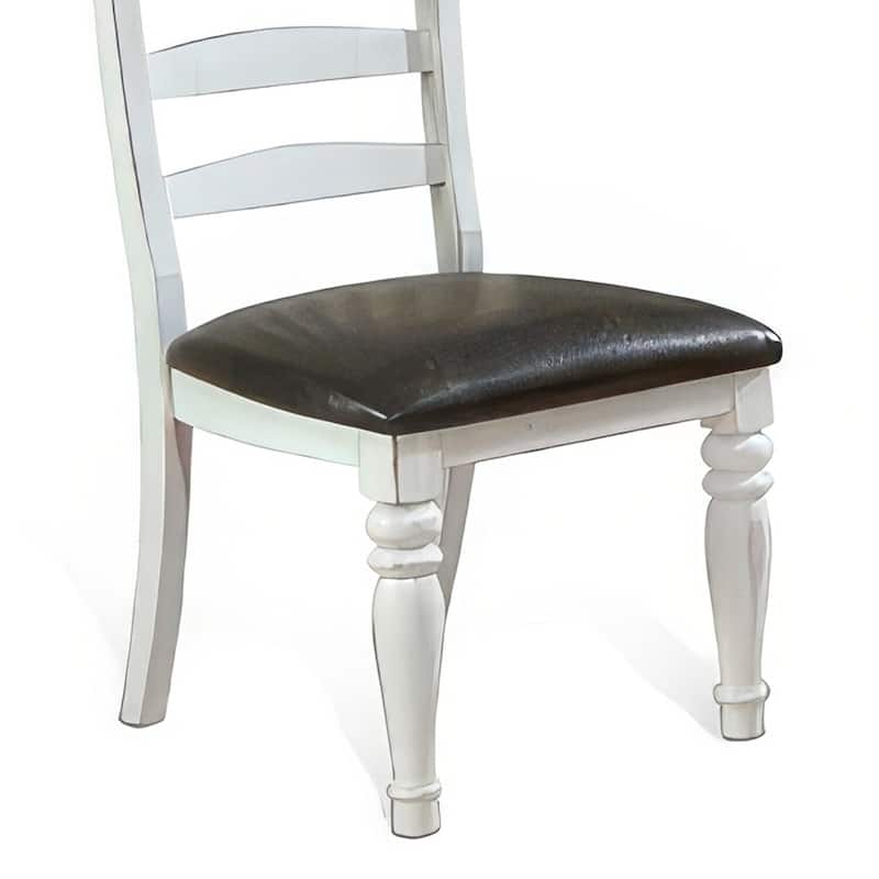 Off White/Gray Faux Leather Upholstered Wood Frame Dining Chair, Sturdy Dining Chair for Dining Rooms - 21.75